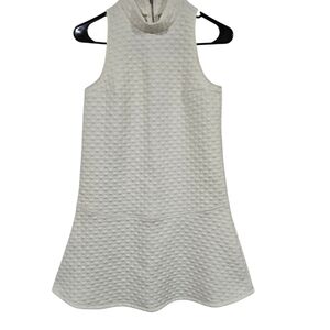 Abercrombie & Fitch Sleeveless  Textured A Line Drop Waist Cream Mini Dress XS